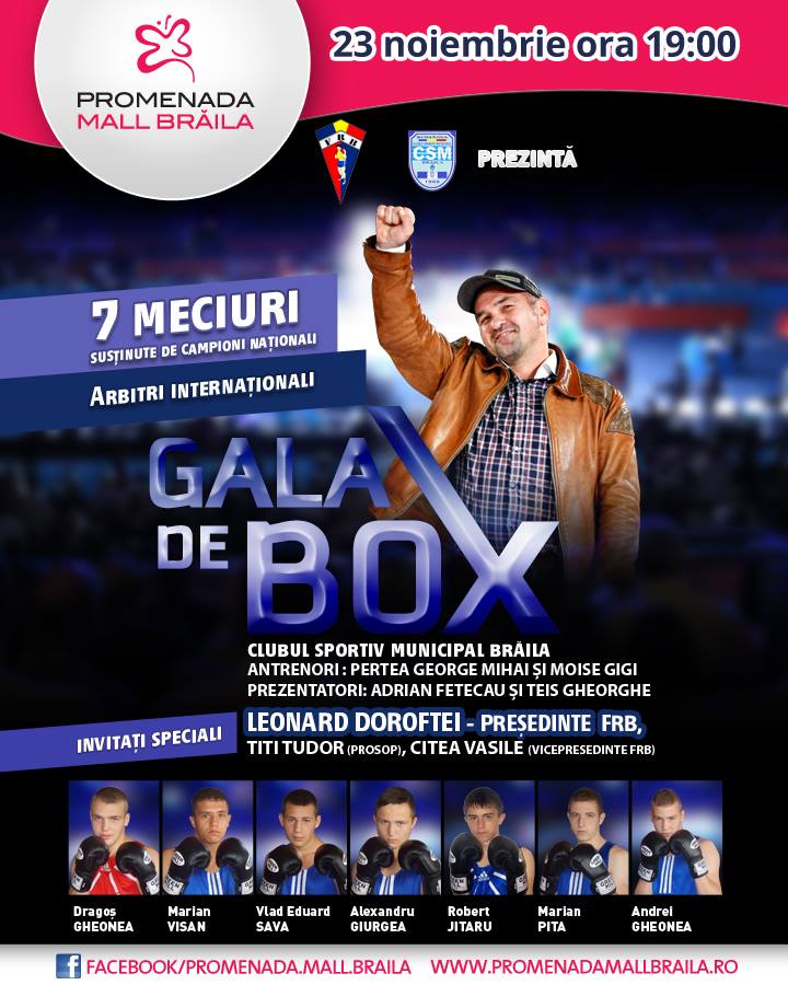 Gala de box pe 23 noiembrie 2013 la Promenada